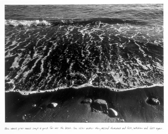 Blue waves, green waves swept a quick fan over the beach. One after another they massed themselves and fell, withdrew and fell again.